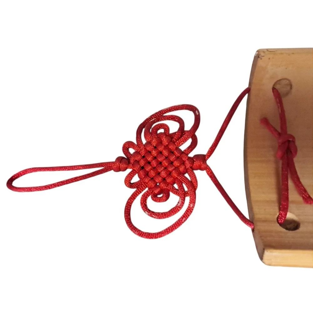 Chinese Bamboo & Red Rope Calligraphy‎ Hanging Wall Art